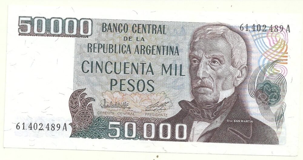 ARGENTINA 50000 PESOS LEY BOT 2498 AU XF argentina-50000-pesos-ley-bot-2498-au-xf