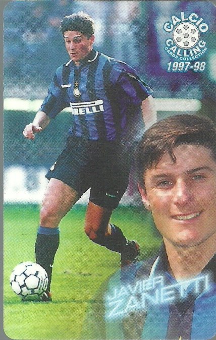 Vignette Panini Foot 1996-97 – N°122 Javier Zanetti (Rookie) Inter Milan